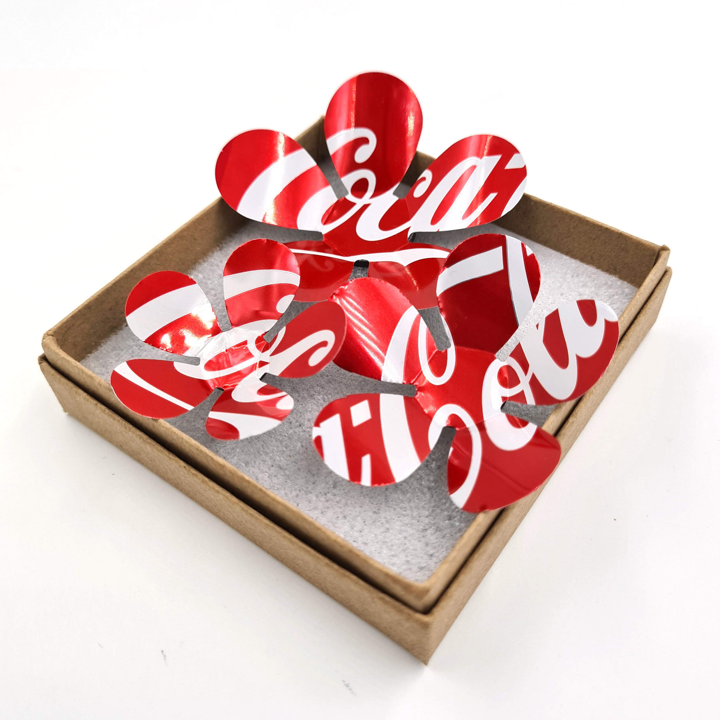 Three Coca-Cola  sustainable hand made Can Flower Magnets 