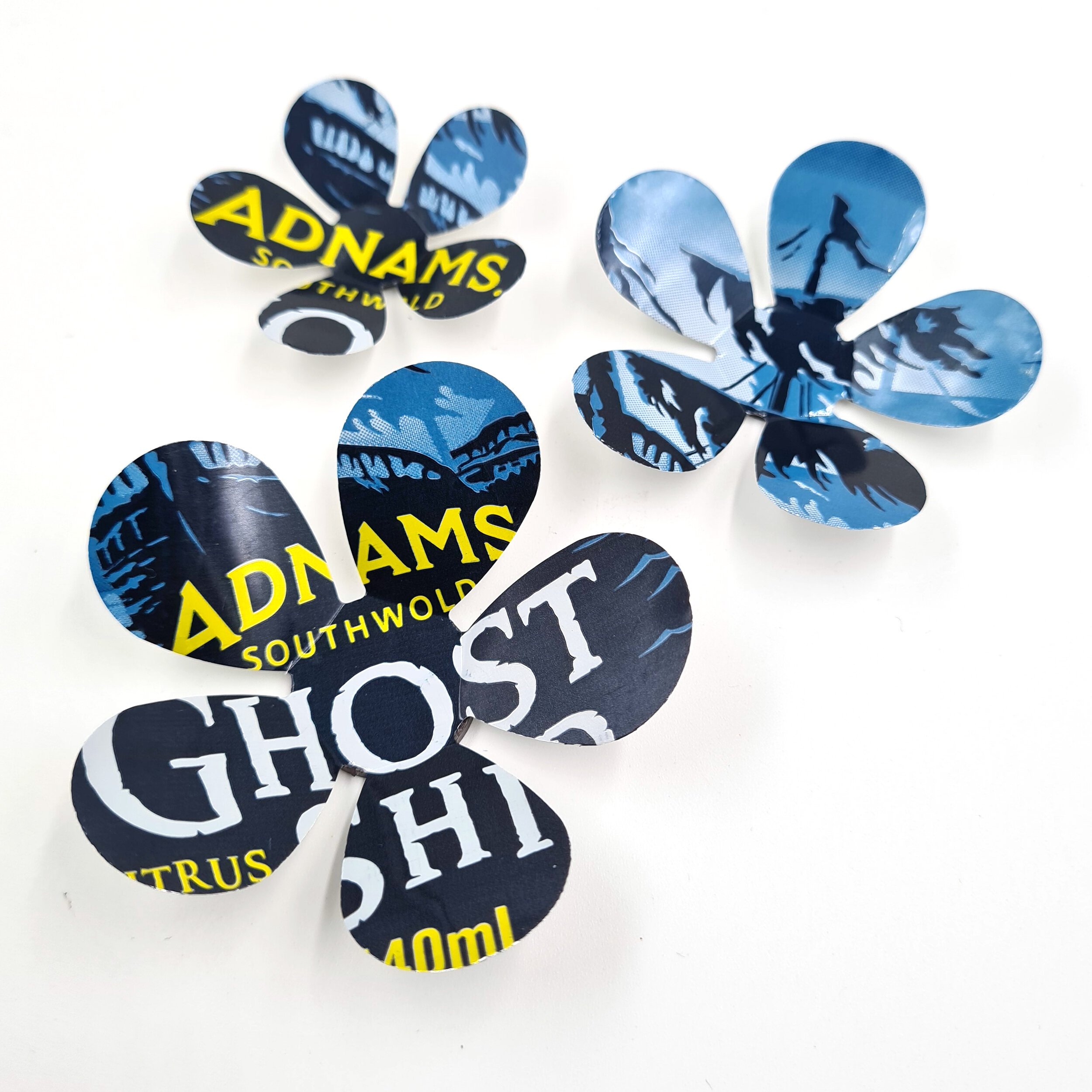 Three Adnams eco Can Flower Magnets