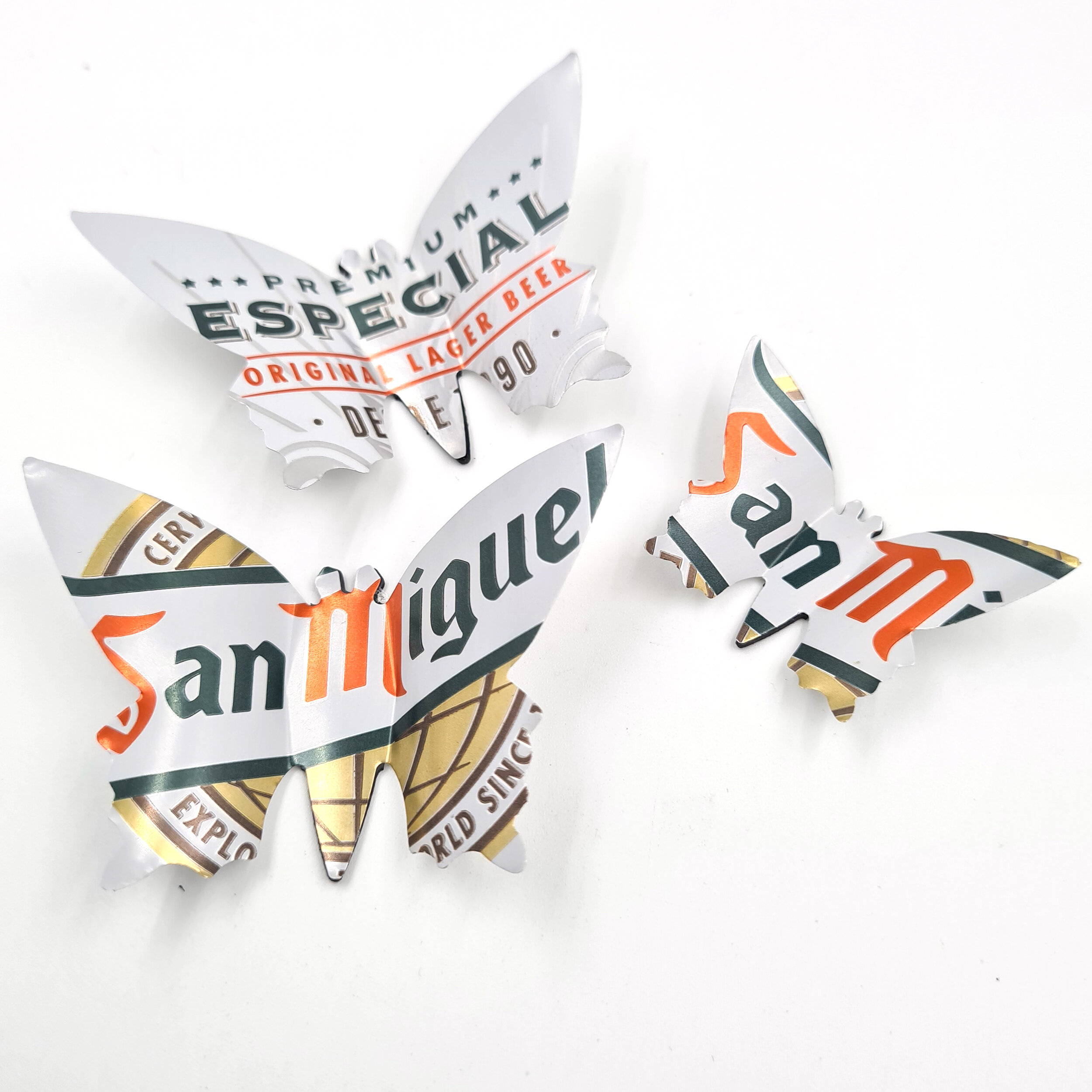 Three San Miguel 3D eco Butterfly Can Magnets 