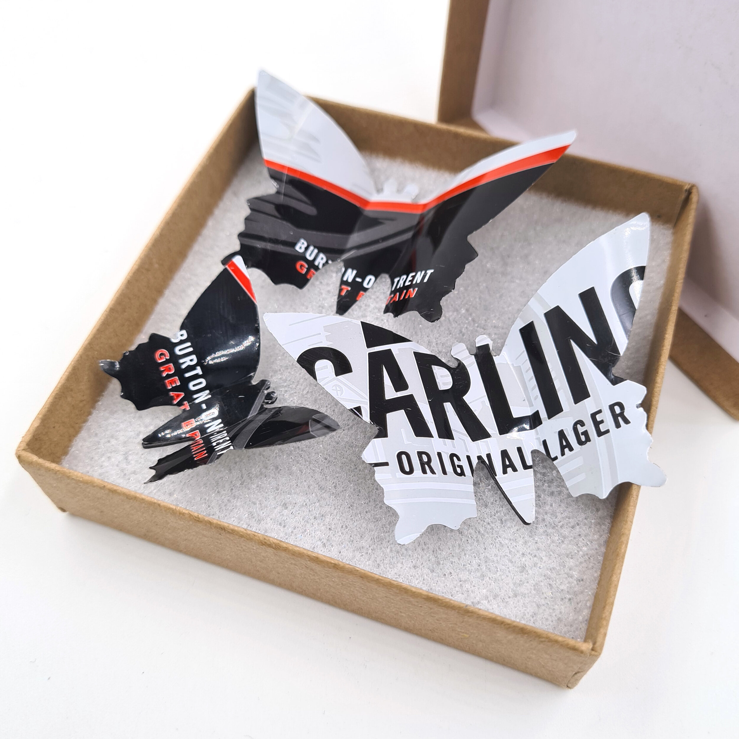 Carling black red and white eco Butterfly Can Magnets 