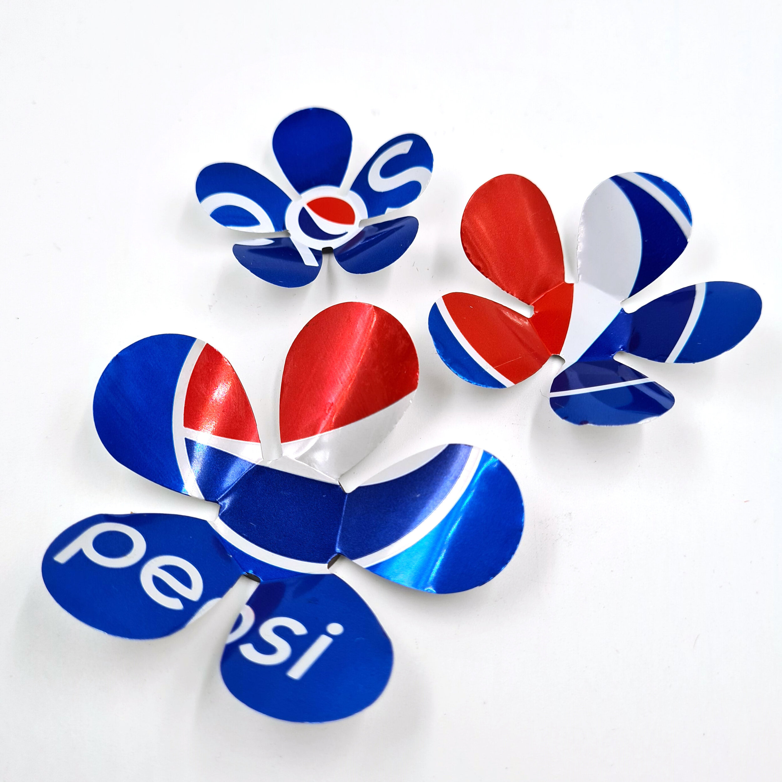 Three Creative eco Pepsi Can Flower Magnets 