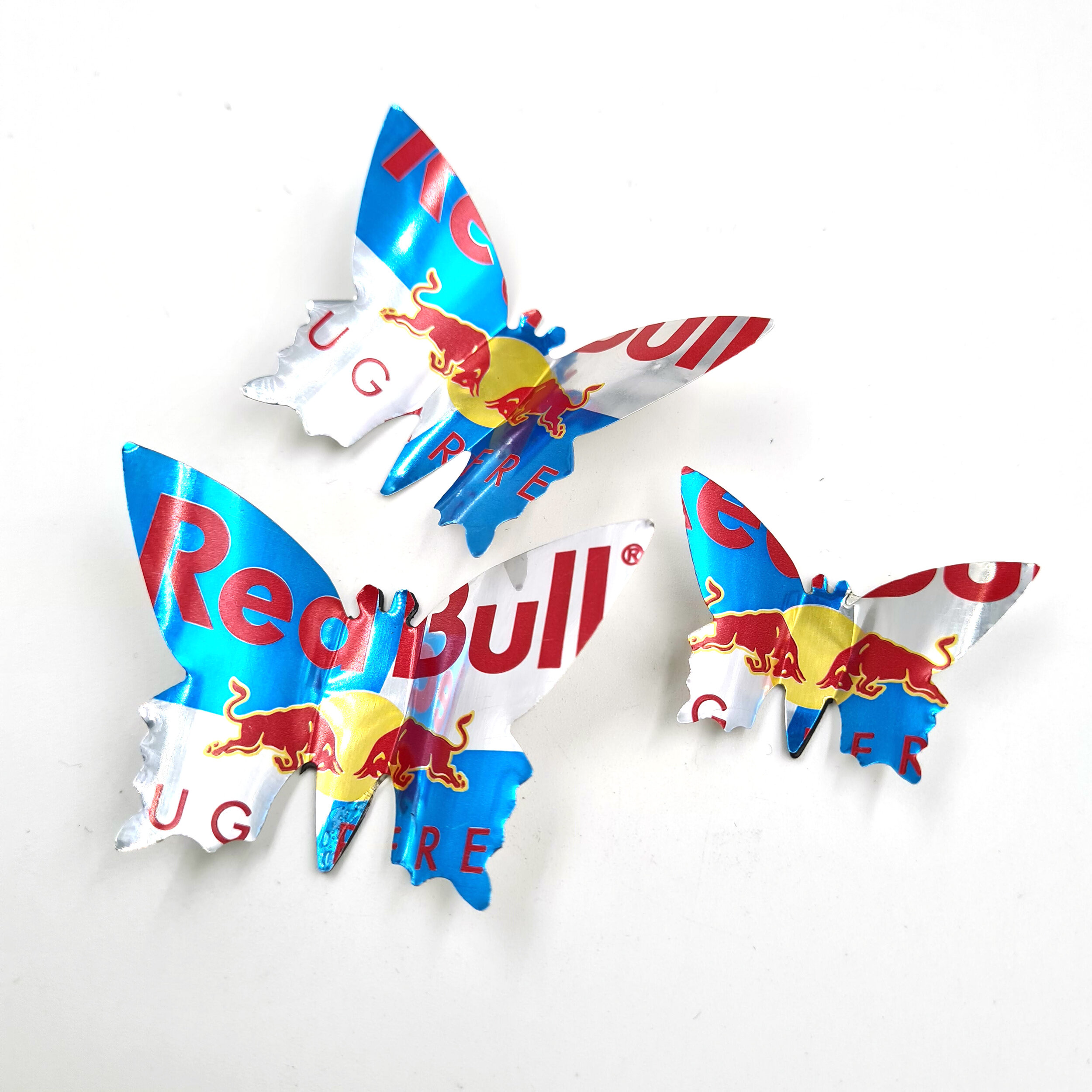 Red Creative sustainable Red Bull Sugar Free Butterfly Can Magnets