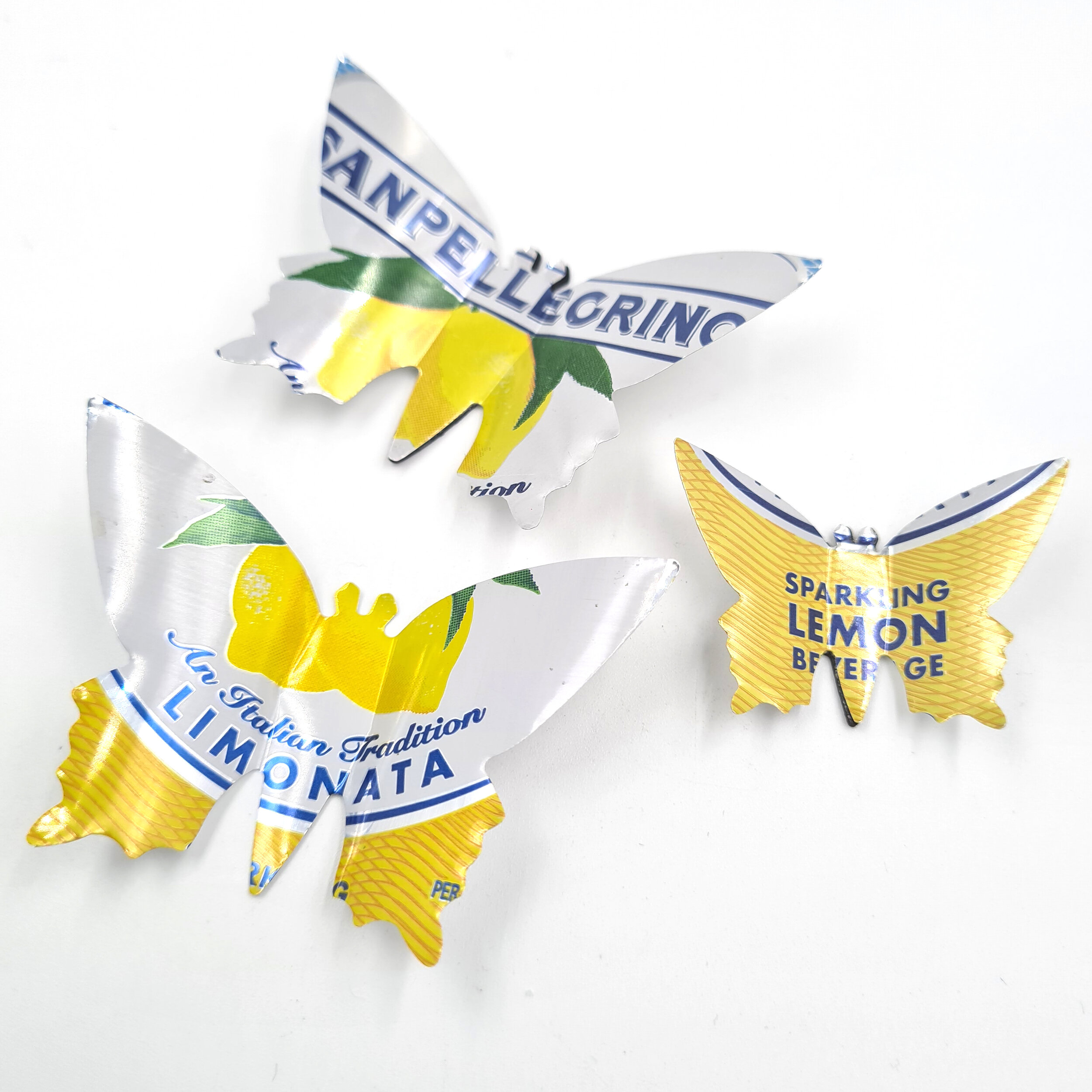 Yellow San Pellegrino Butterfly Can Magnets