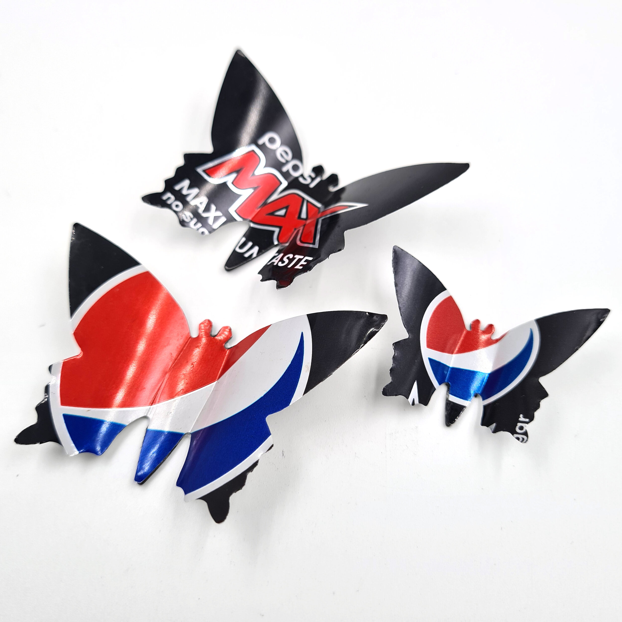 Black blue and red eco Pepsi Max Butterfly Can Magnets 