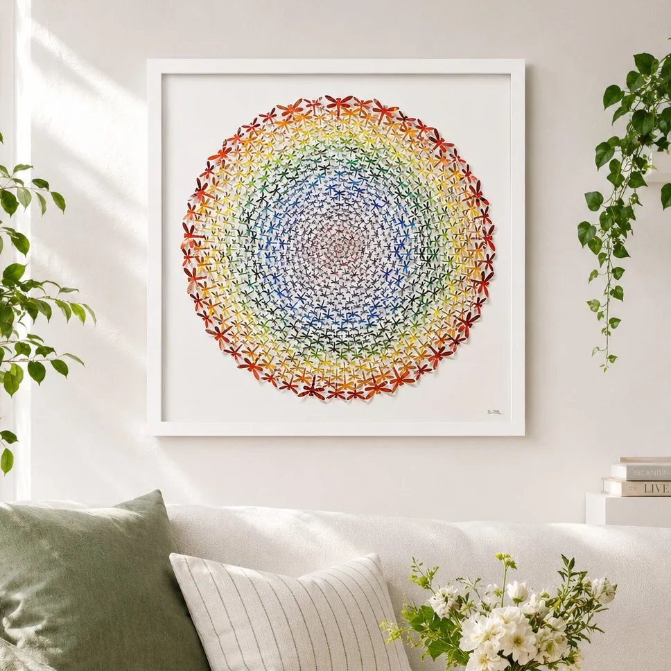 80 x 80cm Rainbow Dragonfly Radial