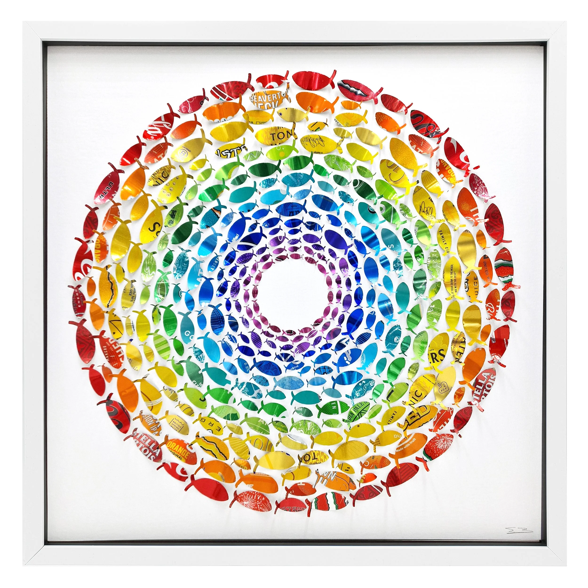 Rainbow Fish Circle White Frame.jpg