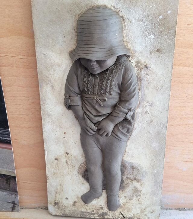 So for many years I&rsquo;ve been meaning to try sculpting a relief, and I&rsquo;ve loved the process. Sculpting humans again has been a lovely re-visit too. This is a photo my dad wanted made into a sculpture for so long. The little girl in the pict