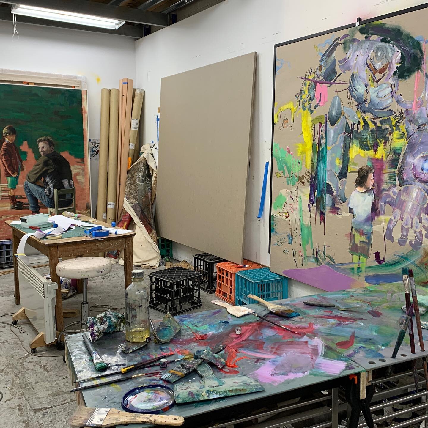 Studio September 2022.  #artiststudio #studioviews_daily #figurative_painters #WIP