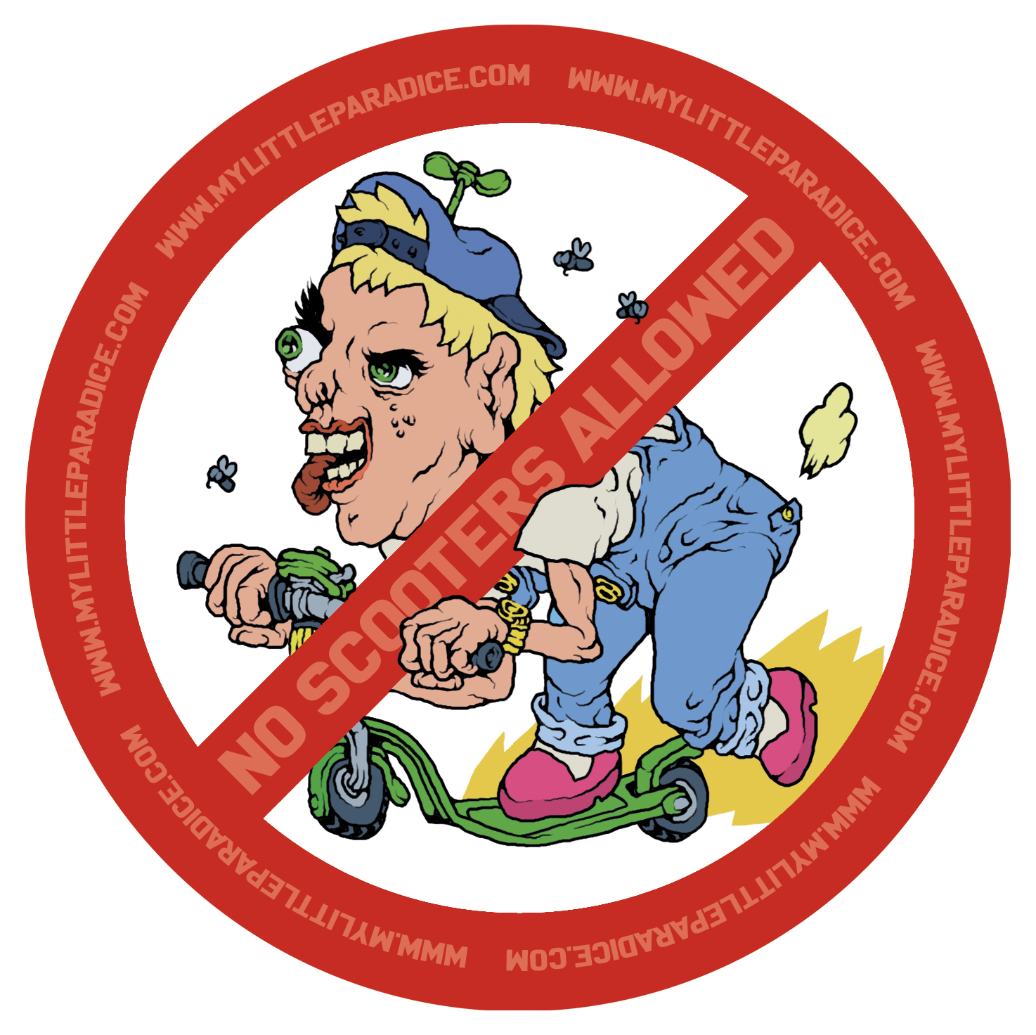 NO SCOOTERS ALLOWED sticker