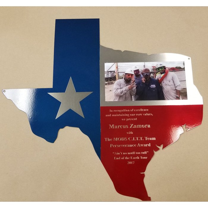 stainless steel art with full color photo