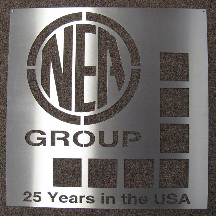 custom laser cut stainless steel sign