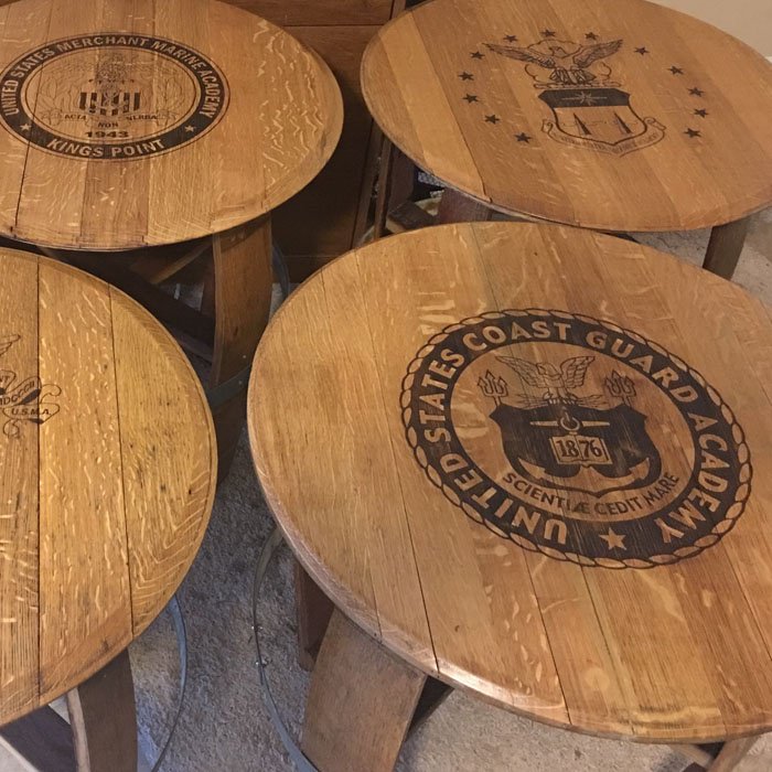custom engraved wood tables