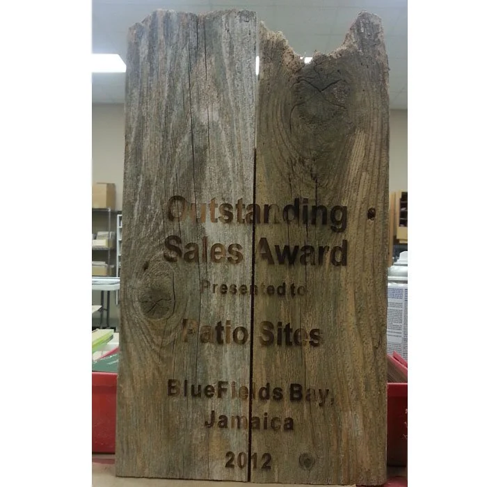 custom engraved personalized wooden award