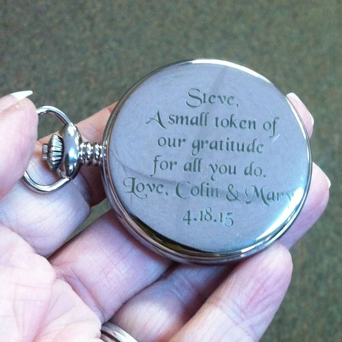 custom engraved personalized pocket watch