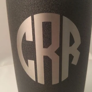 Circle Monogram Font-Black Splatter Powder Coat