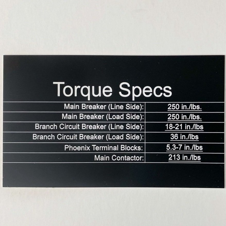 Electrical Panel Phenolic Labels