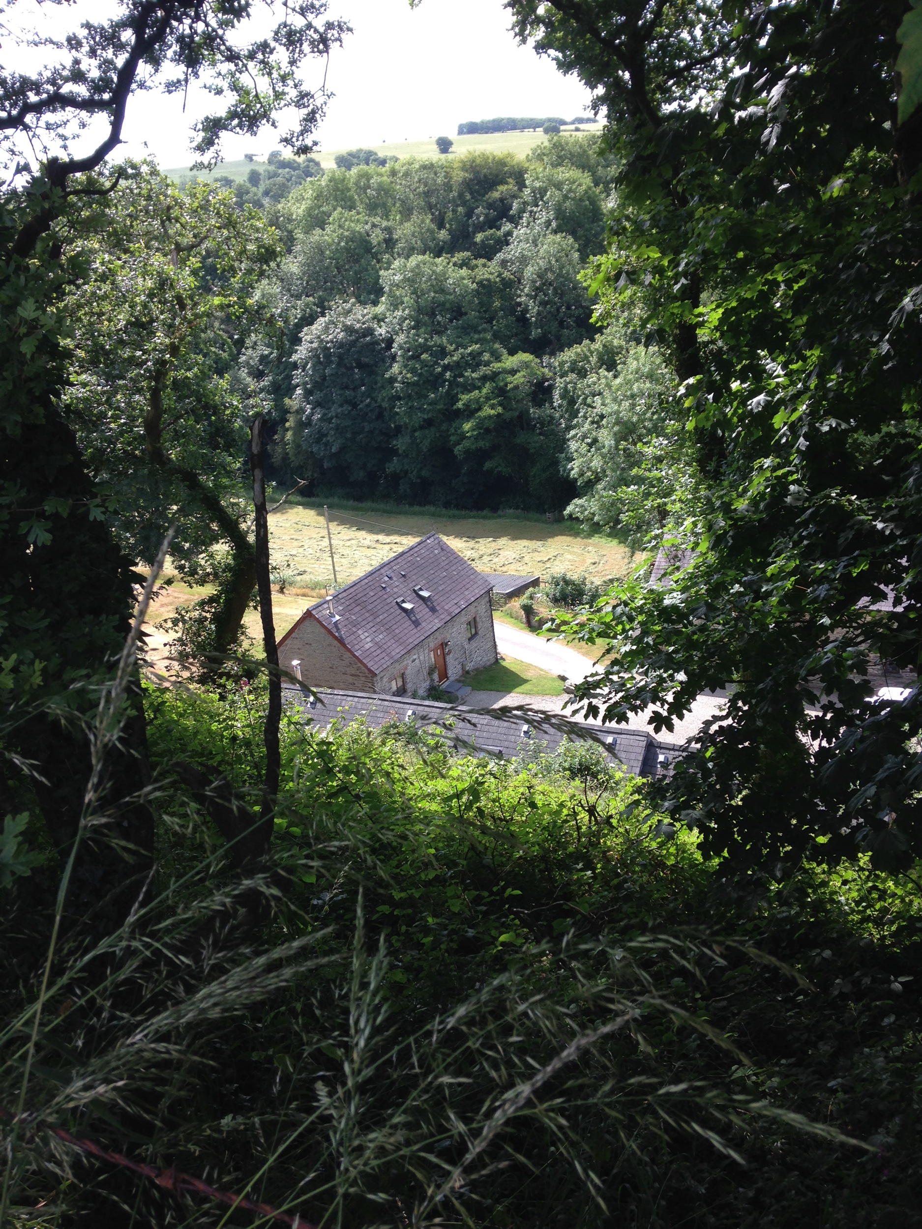 View from above the holiday cottages