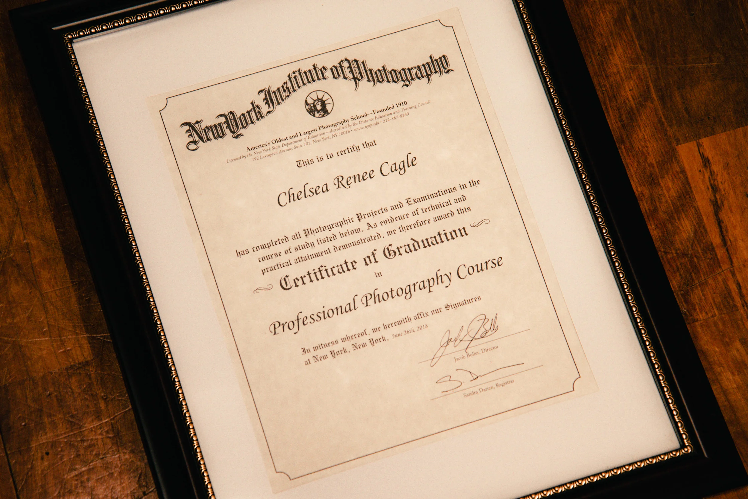 My actual diploma from NYIP.