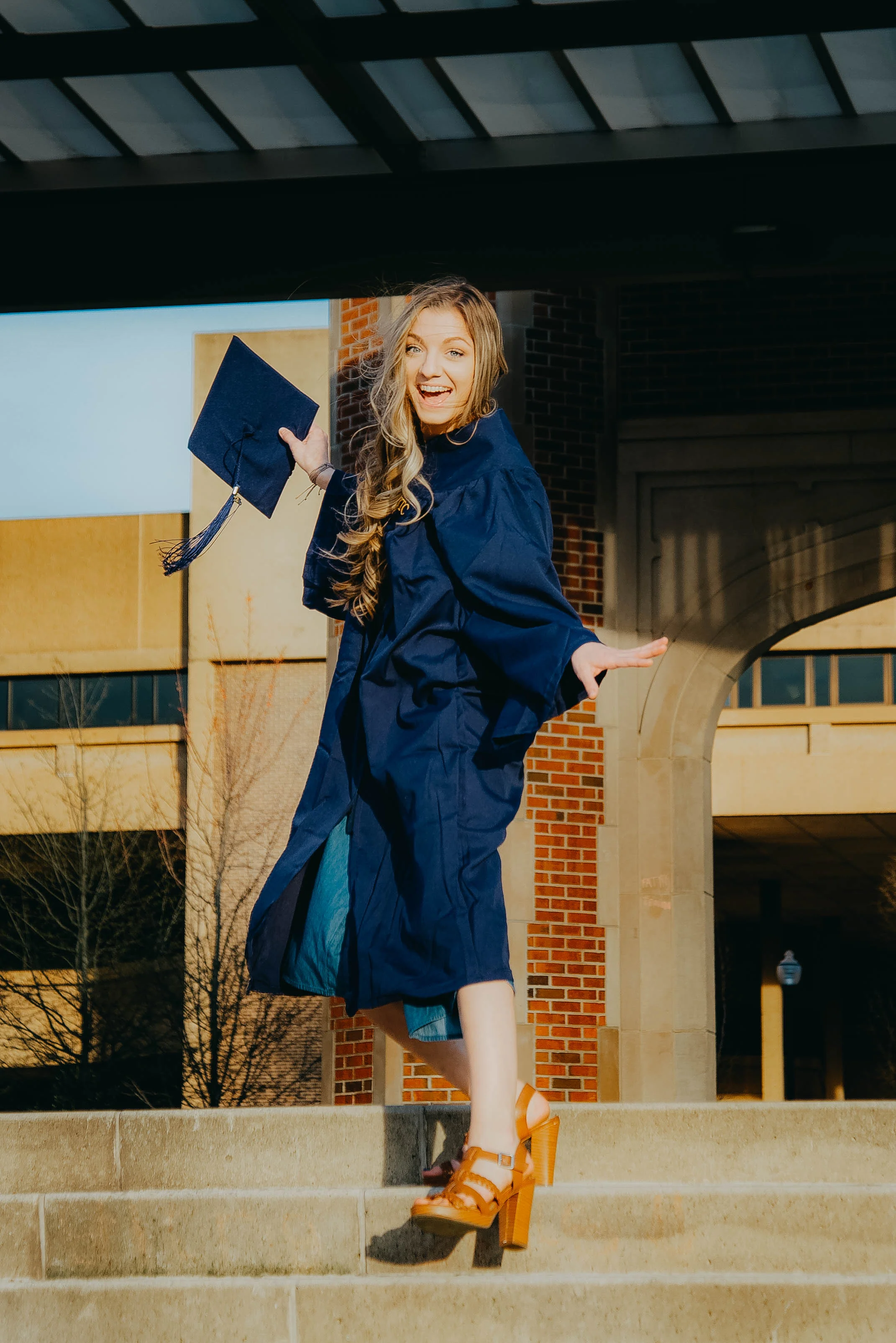 Once we got her loosened up she started dancing on the steps, typical Maddie.