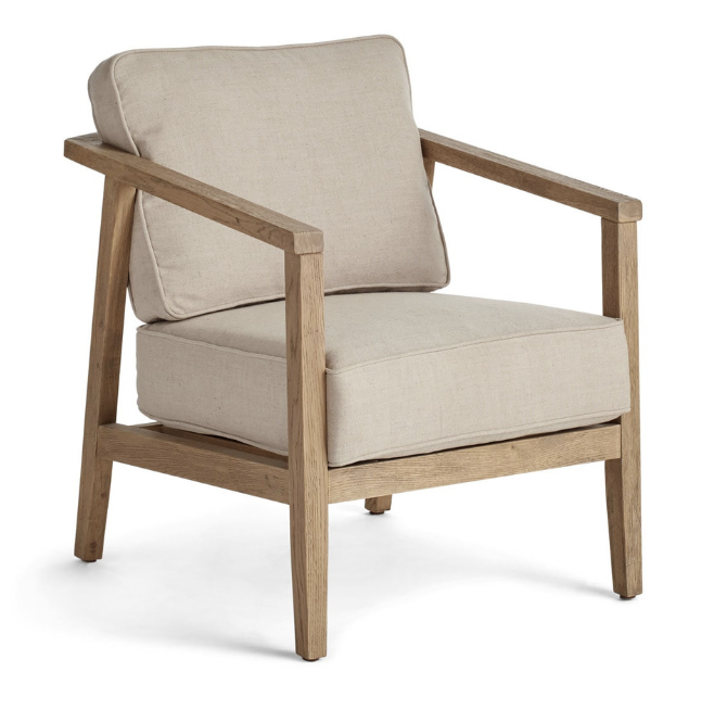 Price: $448.97 (on sale) Pros: In terms of look, this chair fits in perfectly with the rest of the room- it has a rustic feel from the raw wood frame, and it’s a midcentury modern silhouette like the sofa. Cons: With a seat height of only 17.5” this chair is just barely tall enough for comfortably working at a desk.