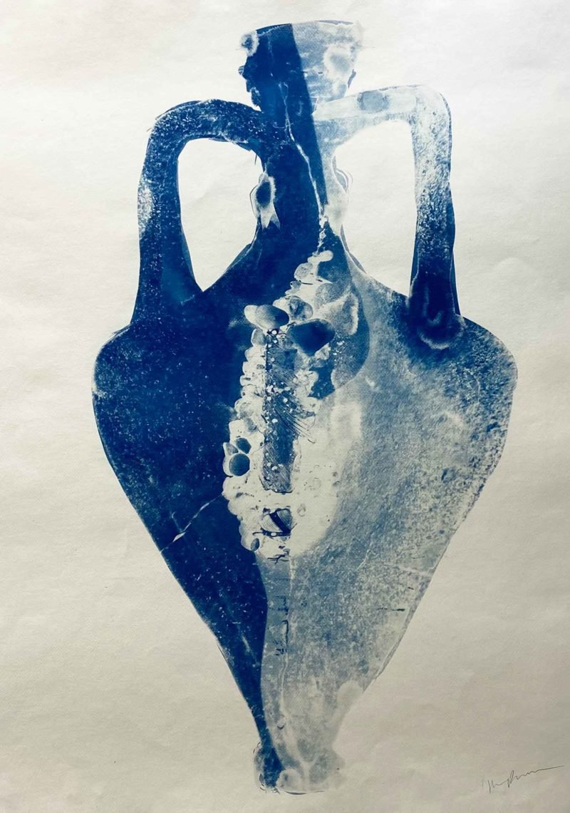 Hannah Rowan, Tidepool Vessel , cyanotype on watercolour paper, 100 x 70cm