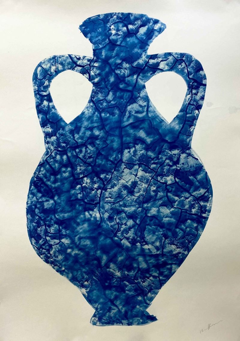 Hannah Rowan, Desert Vessel , cyanotype on watercolour paper, 100 x 70cm