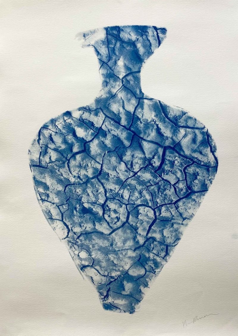 Hannah Rowan, Desert Vessel I , cyanotype on watercolour paper, 76.5 x 56 cm