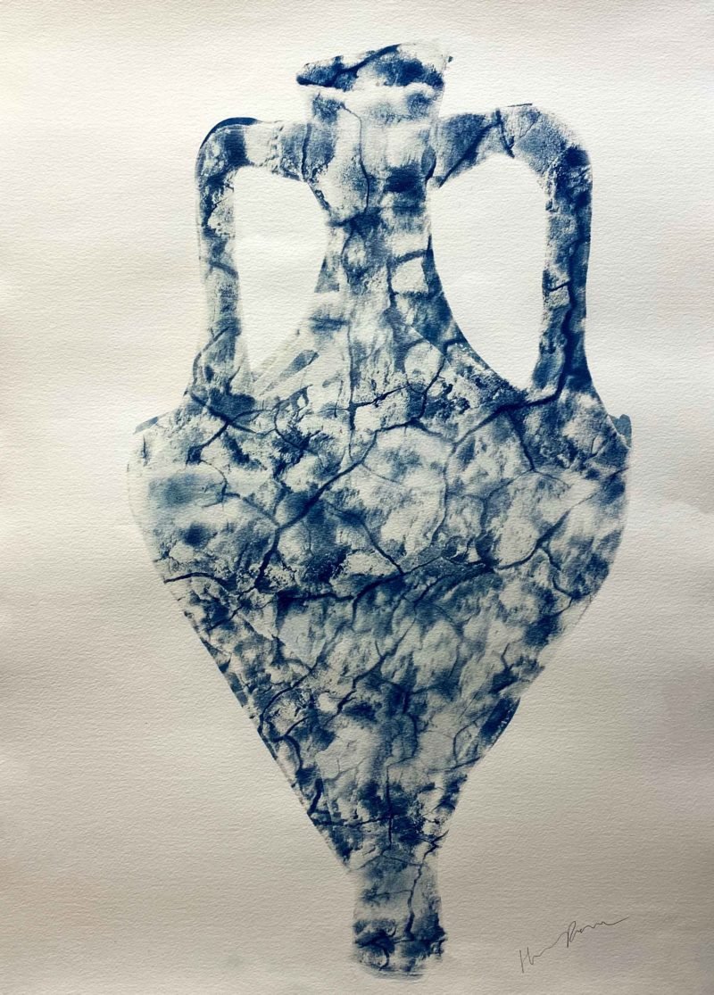 Hannah Rowan, Desert Vessel III , cyanotype on watercolour paper, 76.5 x 56 cm