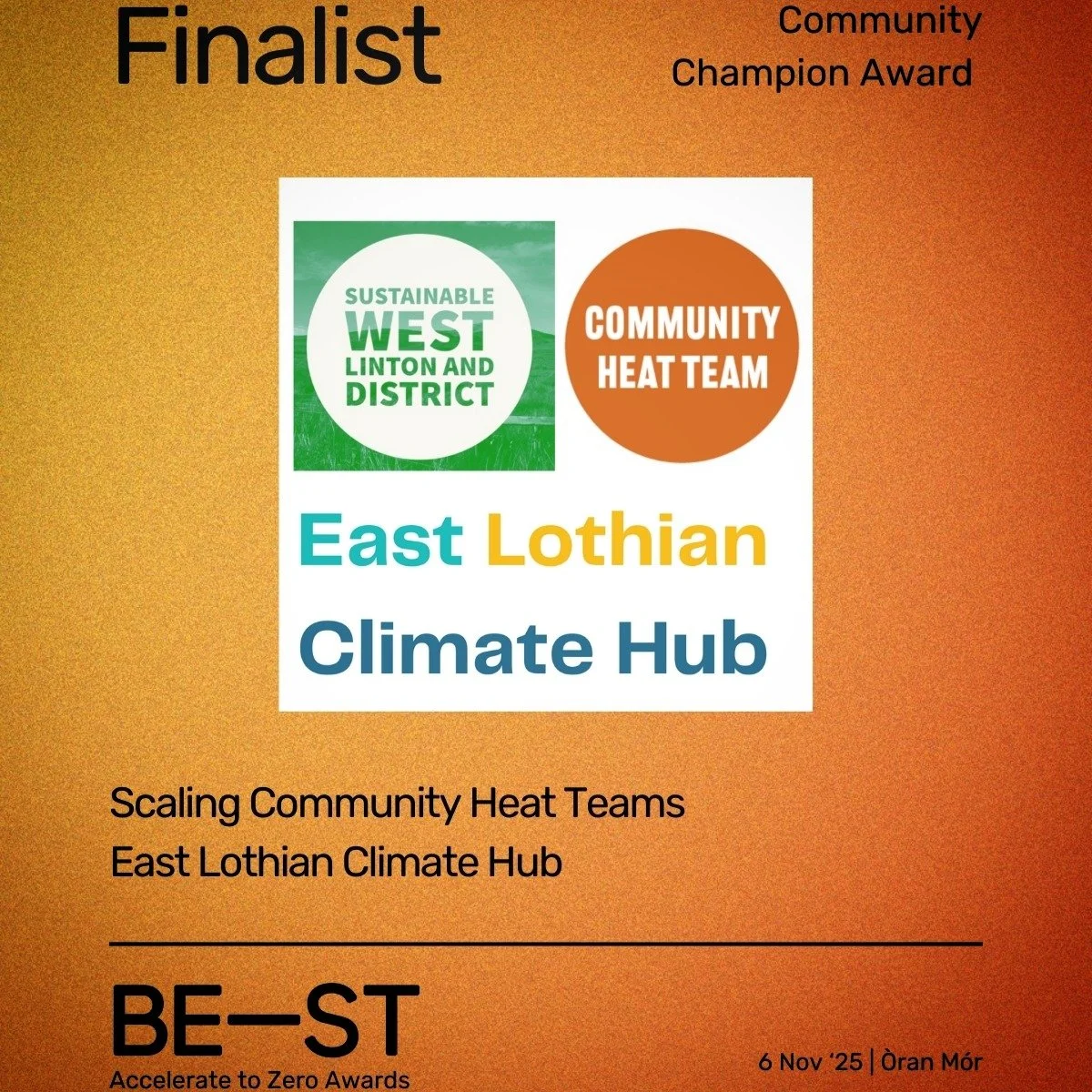 Delighted to see the @el_climate_hub have been selected as finalists for the @be_stbuild Accelerate to Zero Awards! This is an amazing achievement by the team and Lil is proud to be able to facilitate projects like the Community Heat Team which stemm