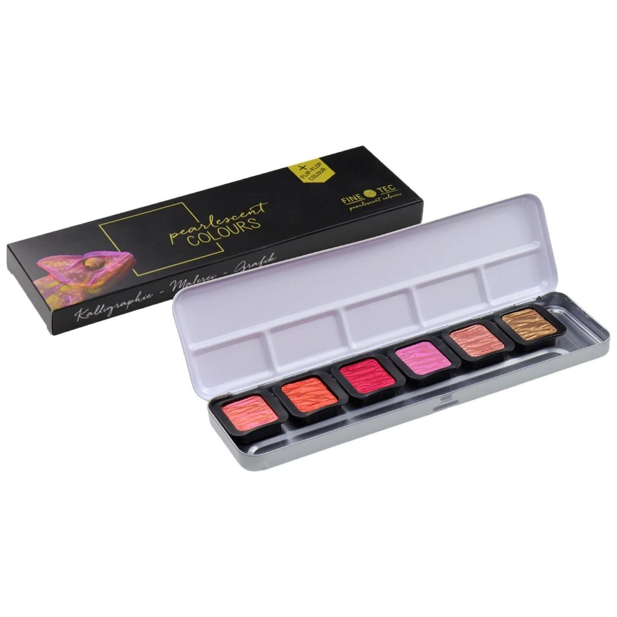 Pearlescent Watercolors Pan Set 6 Warm Colours — Maggiolly Art
