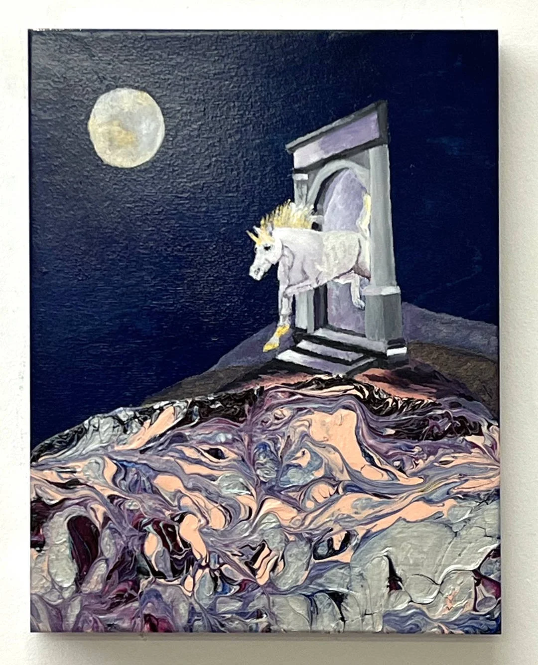 Ann Livingstone 
• Mythical Doorway
• Mixed media on wood
• 11 x 14 in