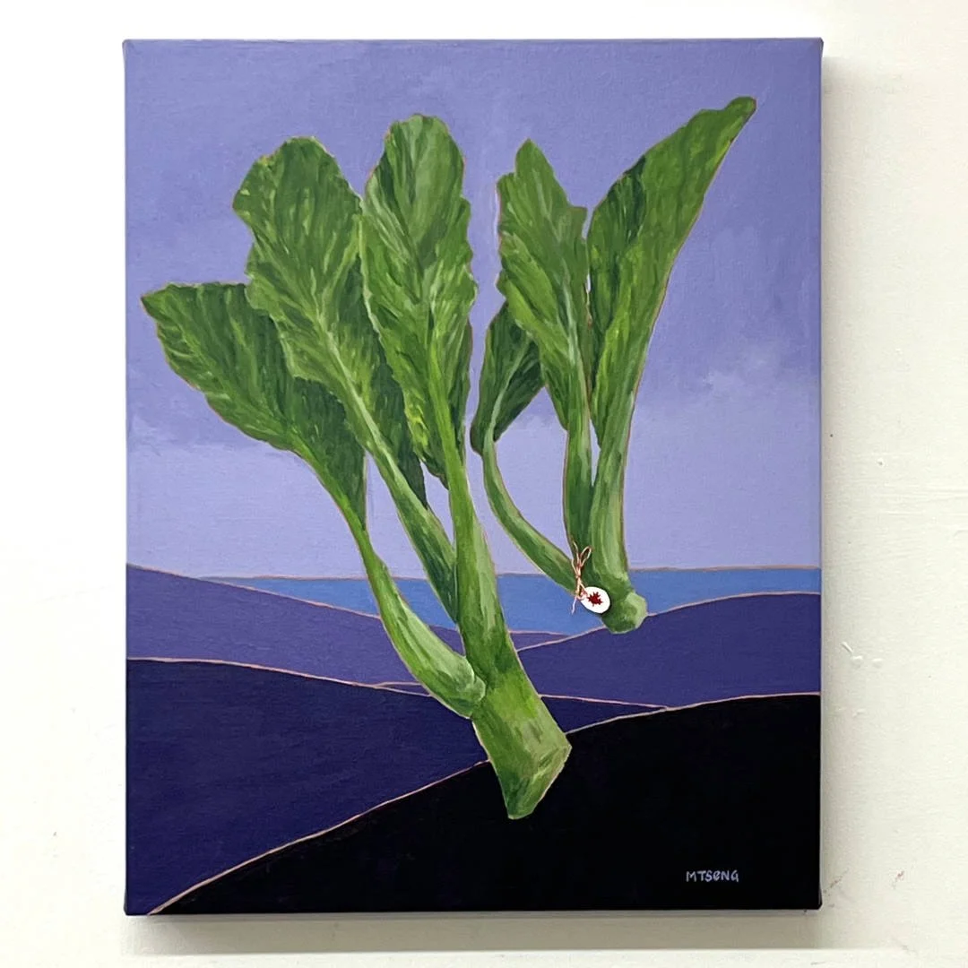 Milly Tseng 
• Where Greens Grow
• Mixed media with acrylic on canvas 
• 16 x 20 in