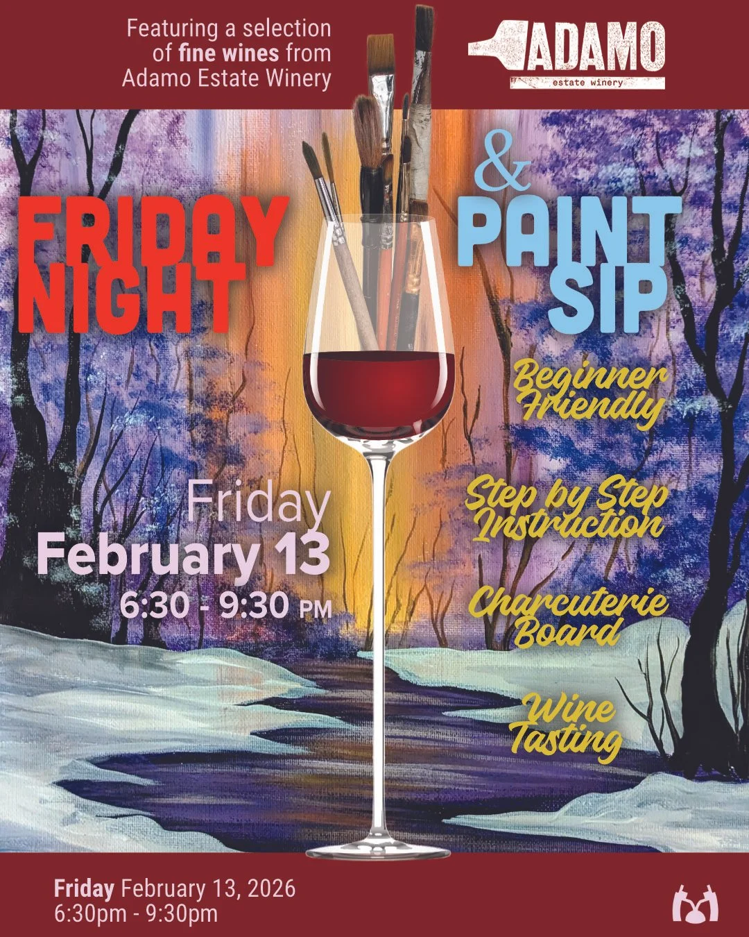 Friday Night Paint & Sip - Feb 13 OR Feb 27, 2026