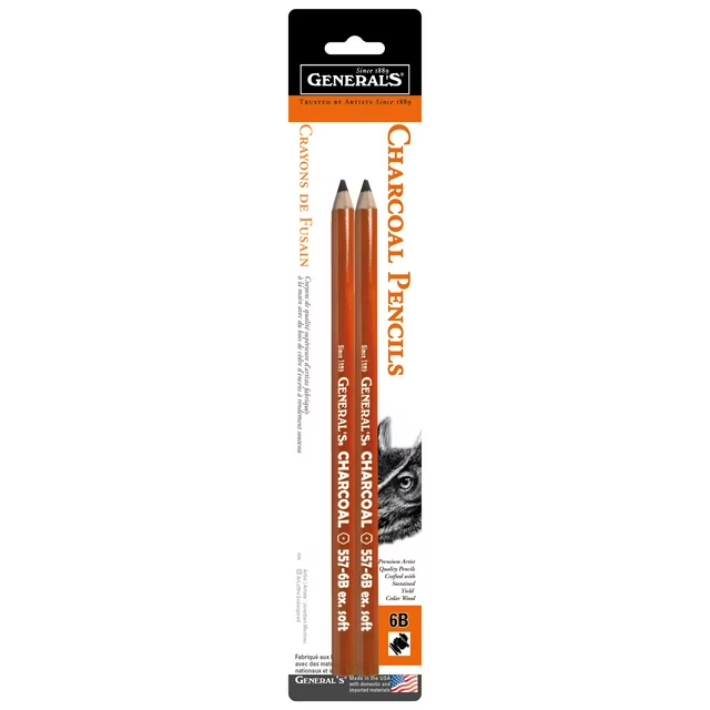 Generals Charcoal Pencil 6B - Set of 2