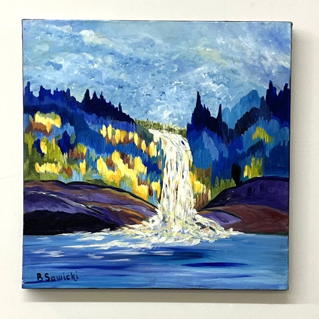 Barb Sawicki
• Cascade
• Acrylic on canvas 
• 18 x 18 in