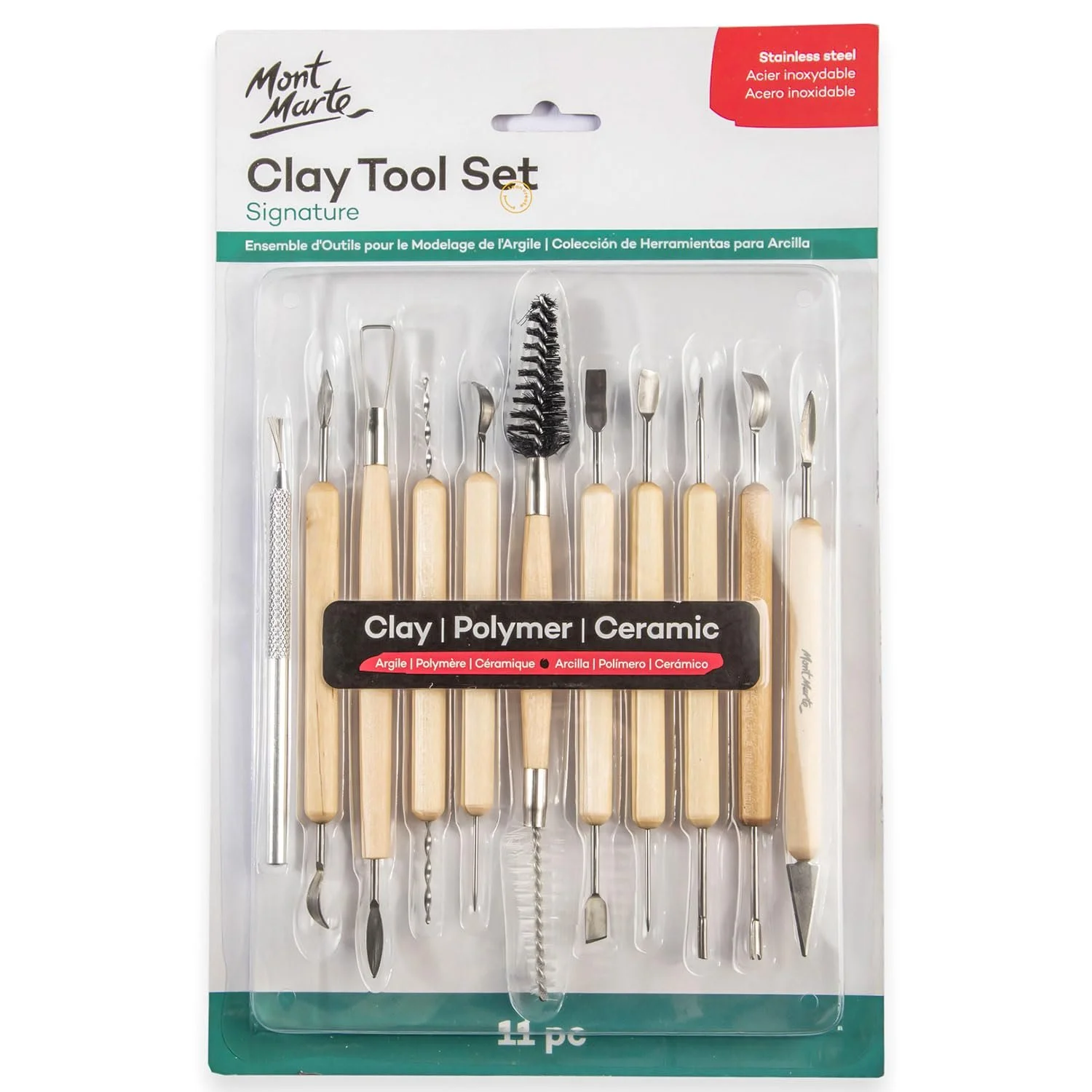 Mont Marte Stainless Steel 11pc Clay Tool Set