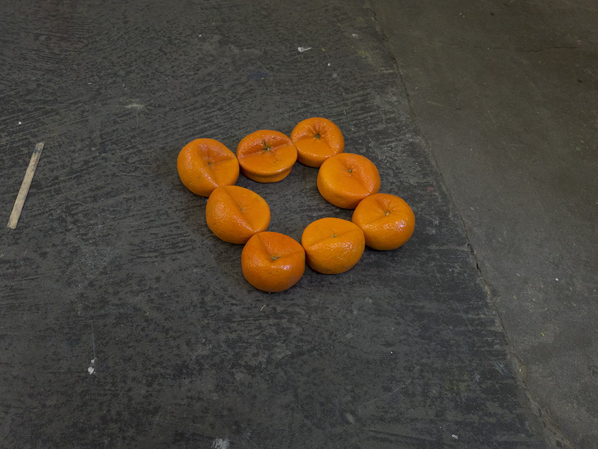  “an invisible force” 2016, oranges, dimensions variable  