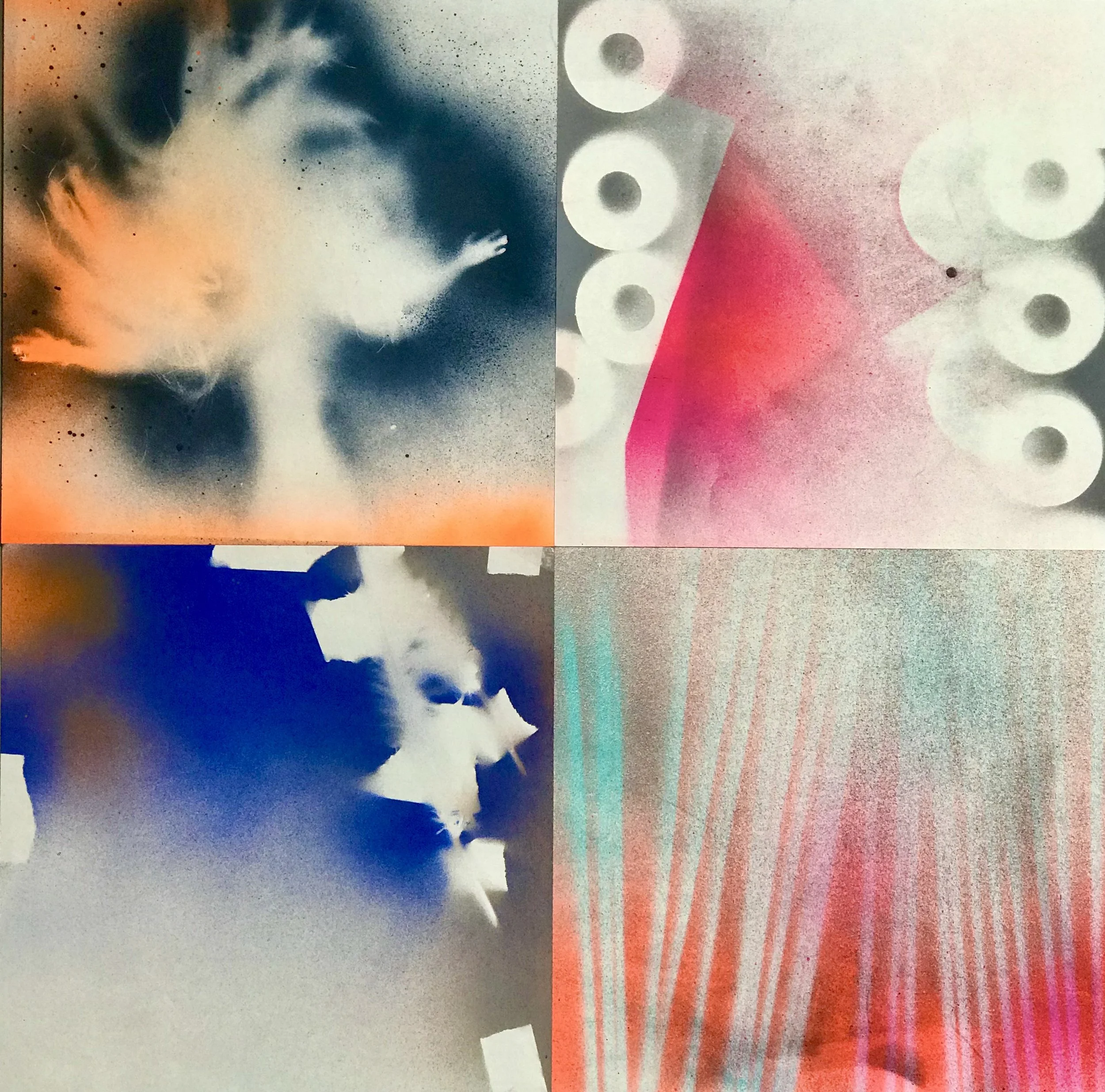 'Acension," acrylic spray paint on Sennelier paper, 20 x 20," 2024, $1500