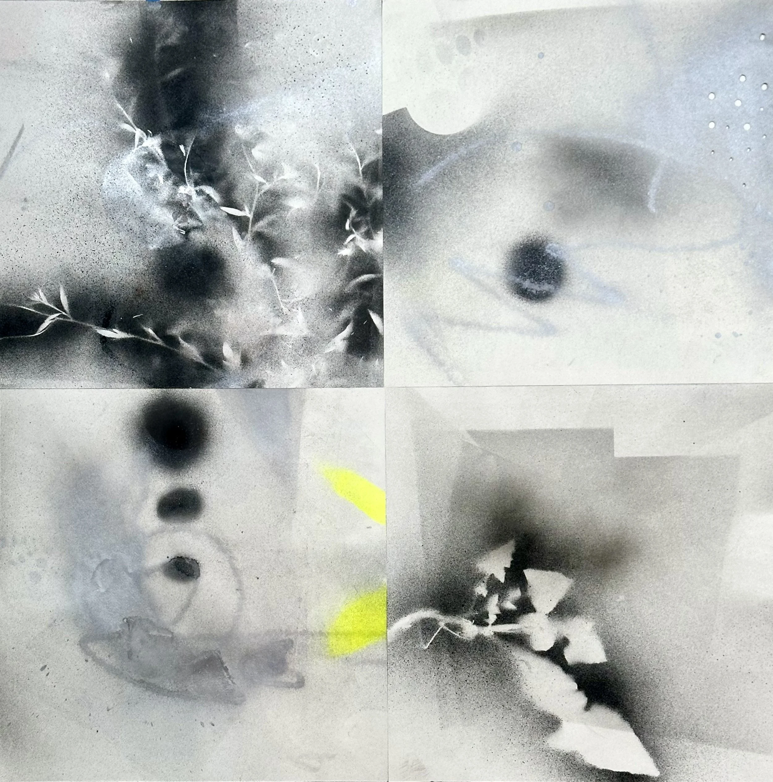 "The Origin," acrylic spray paint on Sennelier paper, 25 x 25," 2025, $2200