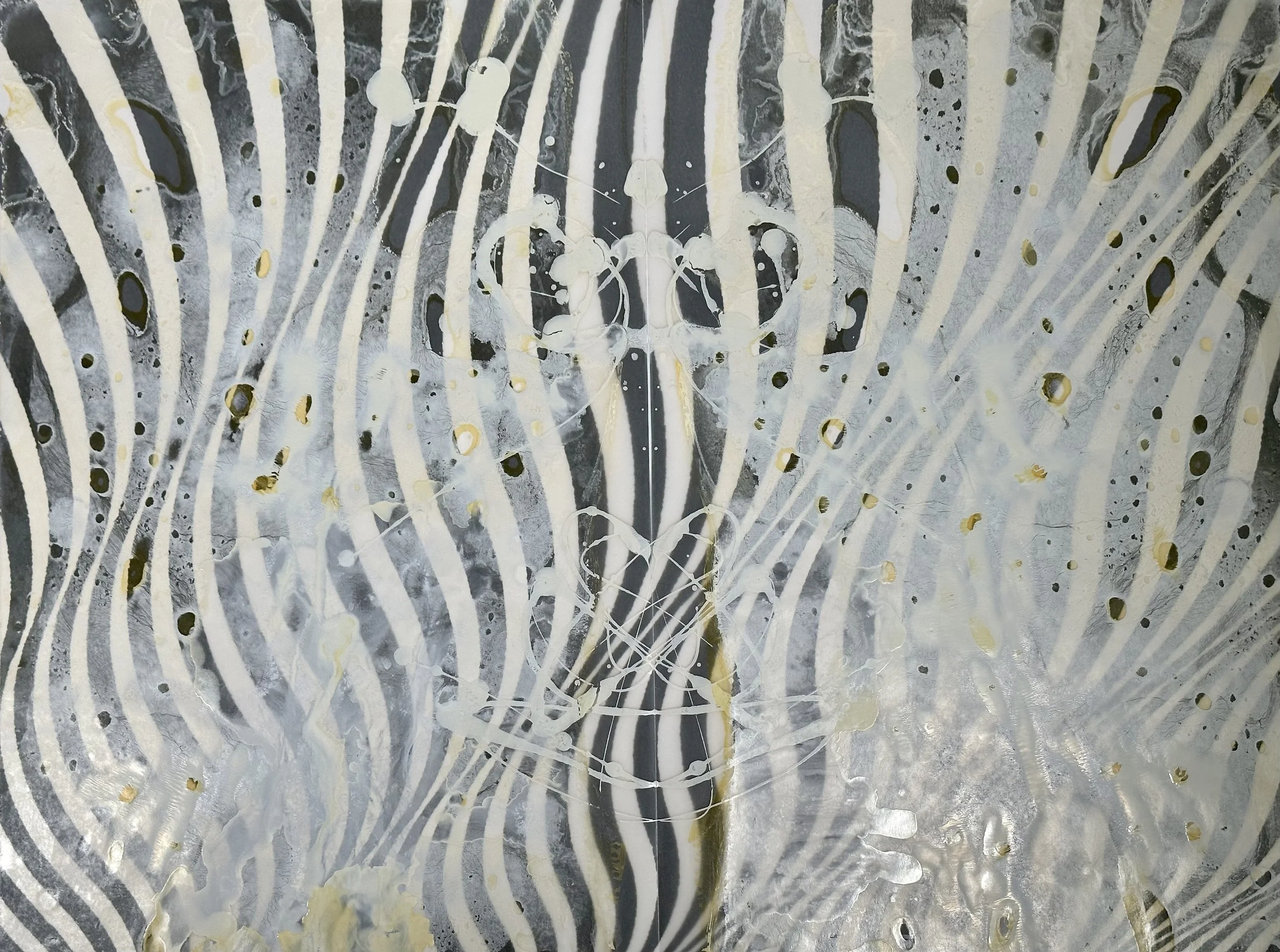 "Whiteout," mixed media, 19 x 24," 2024, $1200