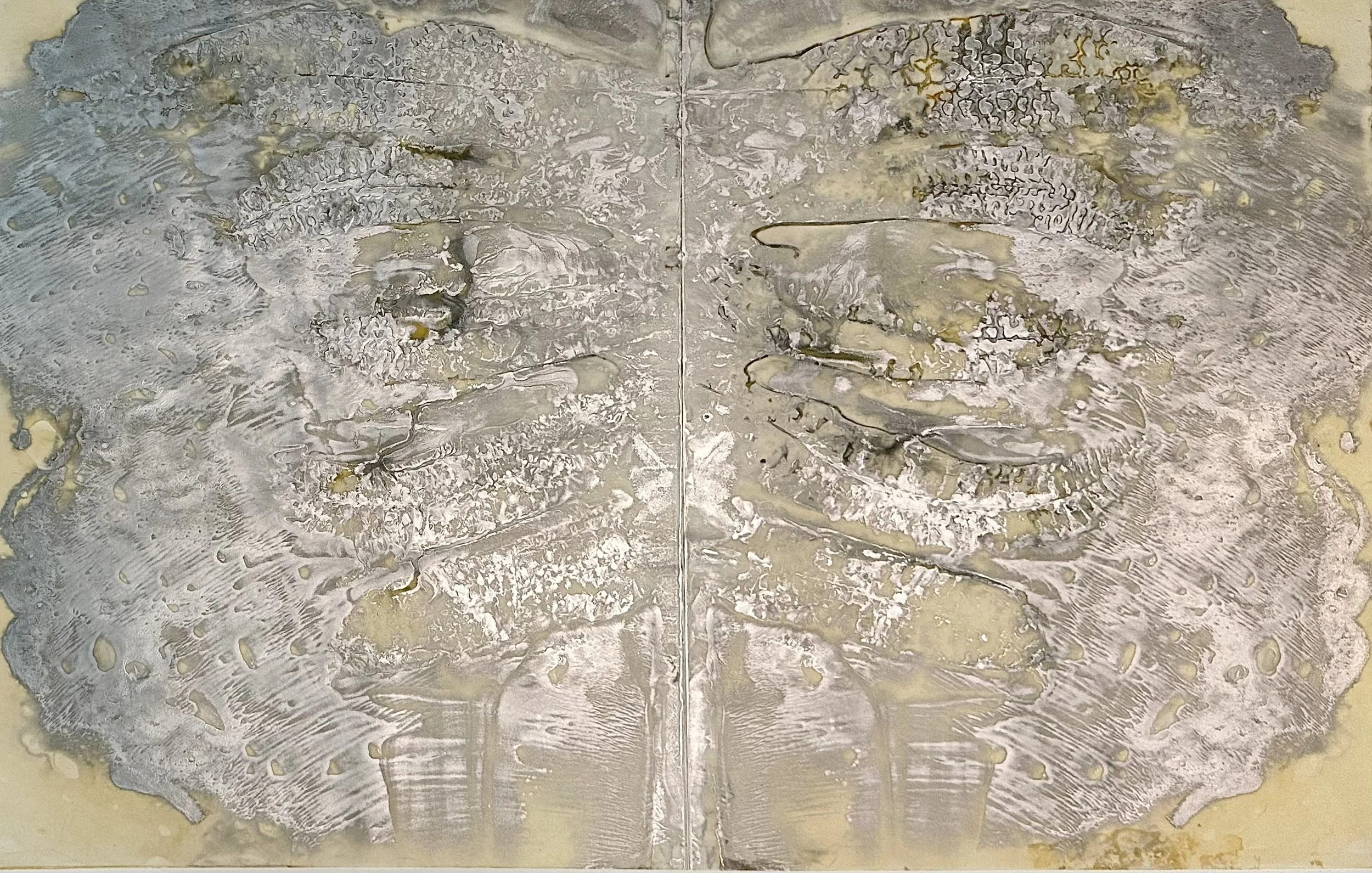 "Moonlight," enamel paint on translucent vellum, 24 x 38," 2024, $2500