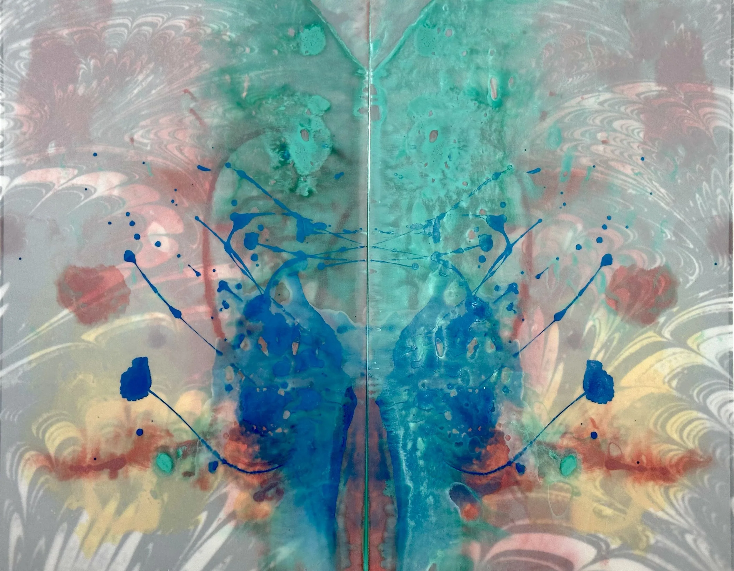 "Birth Canal," mixed media, 19 x 24," 2023, $1200