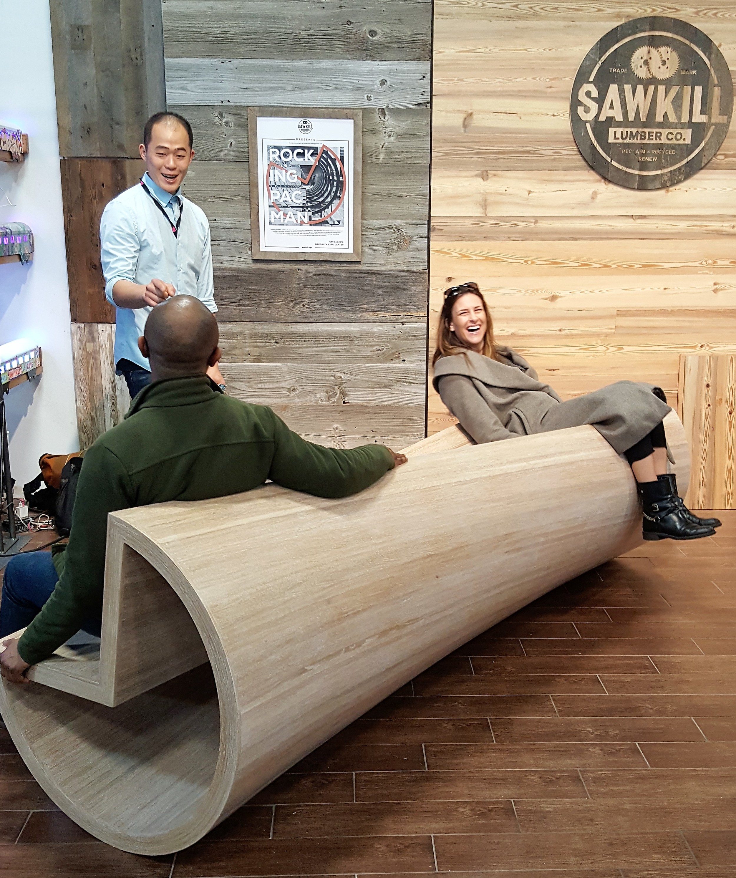 CATEGORY: GREEN SENSIBILITY Rocking PacMan bench by Louis Lim for Sawkill