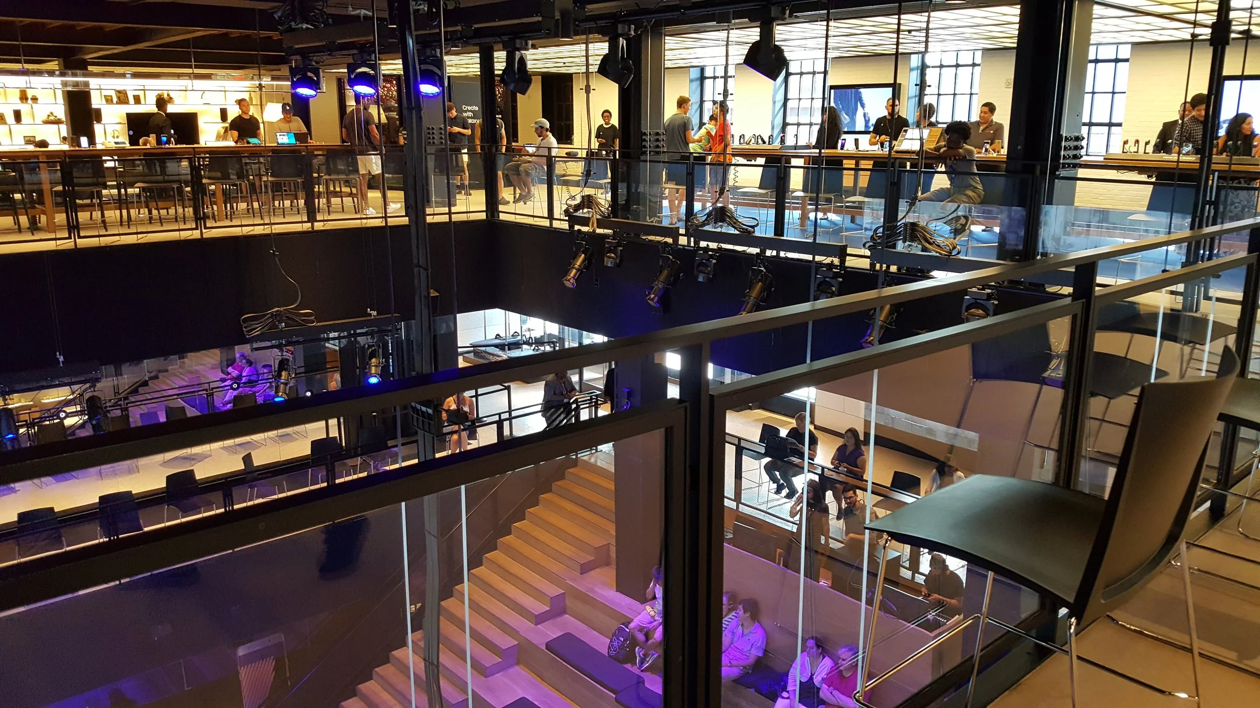 Samsung's 837 store in Manhattan's Meatpacking District provides tech support along with a dazzling display of technology-based entertainment and experiences.