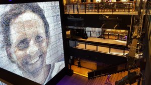 A selfie station allows you to bean your image onto the two-story screen so you can Instagram it.