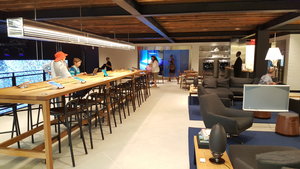 In the midst of a heatwave, locals and tourists made themselves at home in the Samsung Living Room, designed to showcase the firm's latest home innovations.