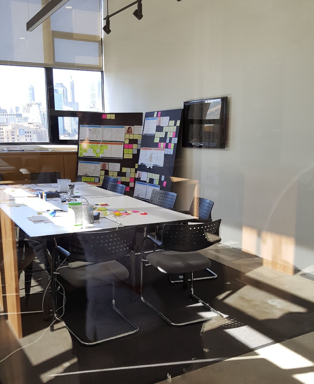 Glass-walled conference rooms have the best views on the floor (unfortunate reflection because we had to shoot through the glass doors).