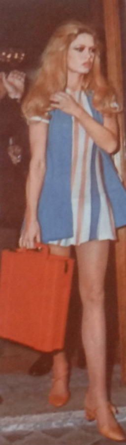 Brigitte Bardot in Rome with Olivetti Valentine typewriter, 1969