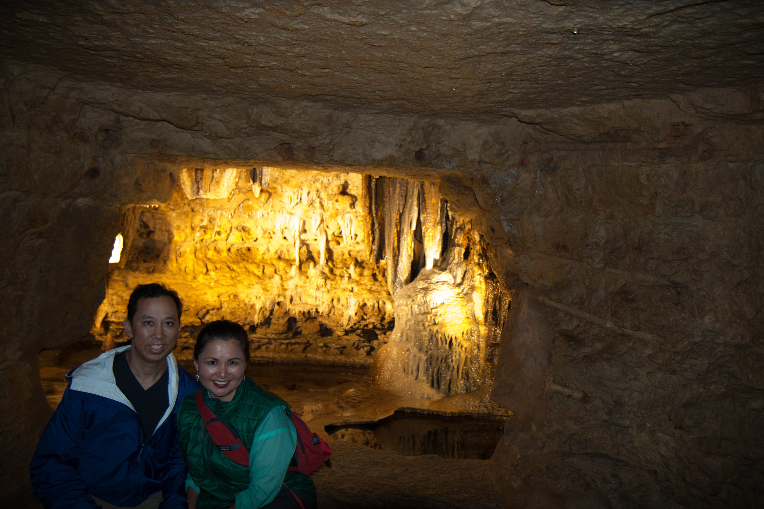 In one of the "windows"