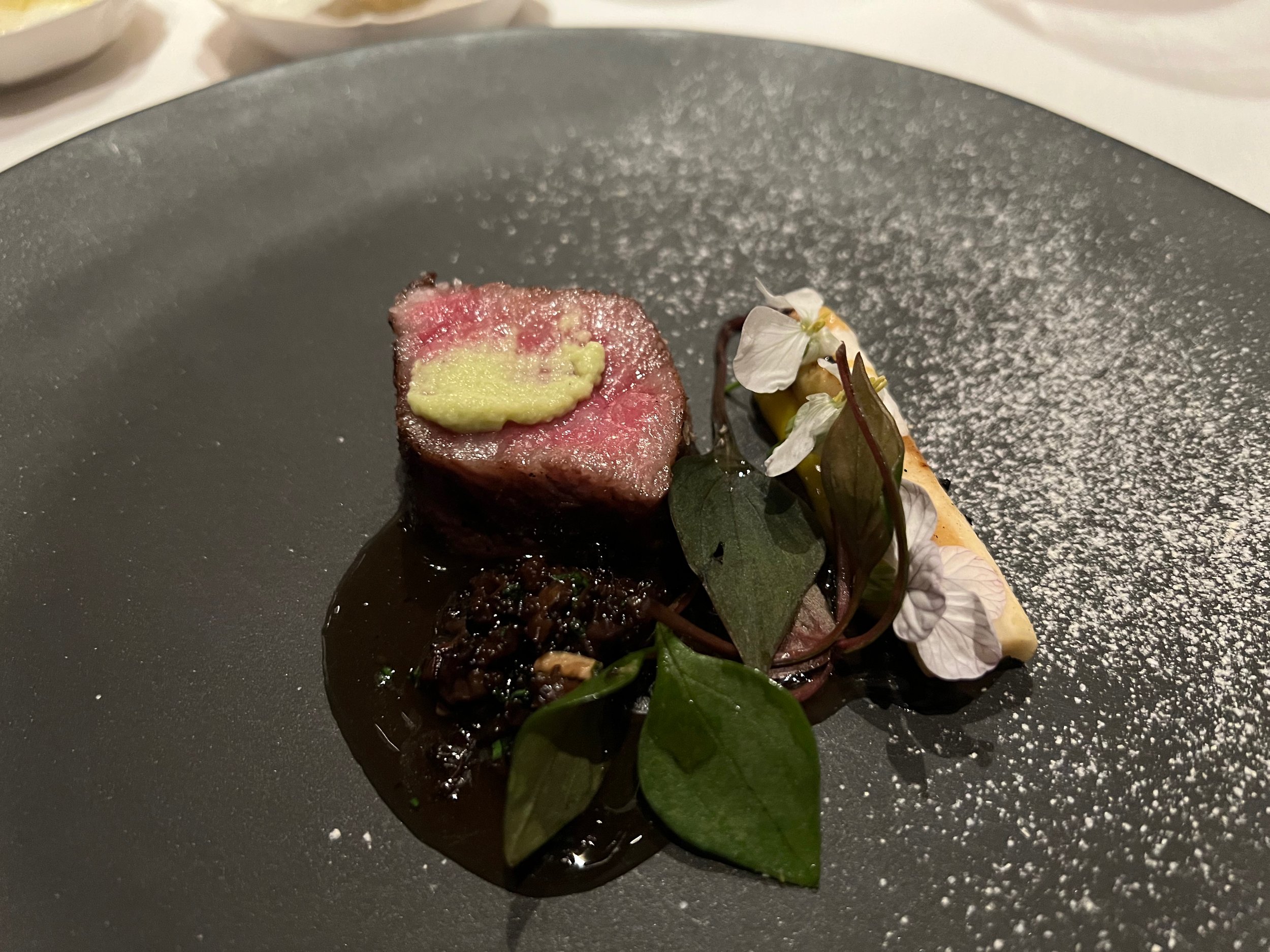 A5 Miyazaki Wagyu with asparagus, wasabi, morel